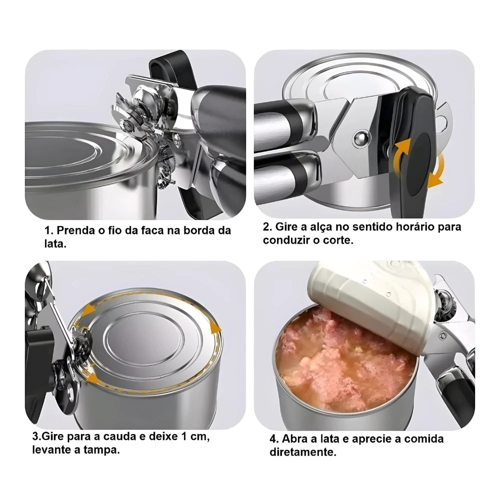 ABRIDOR DE LATAS E GARRAFAS PROFISSIONAL 3 EM 1