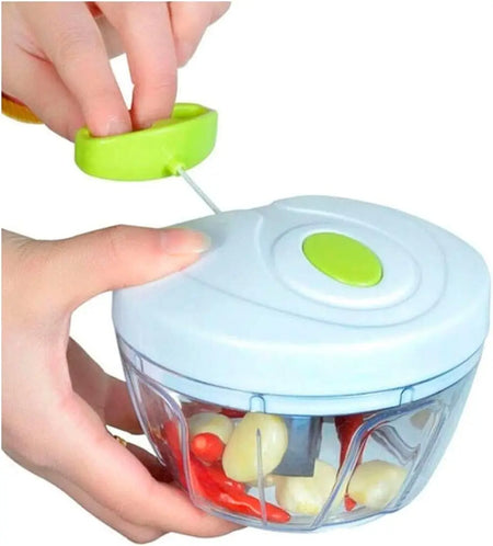 Premium Mini Manual Food Processor 500ml 3 Blades Inox