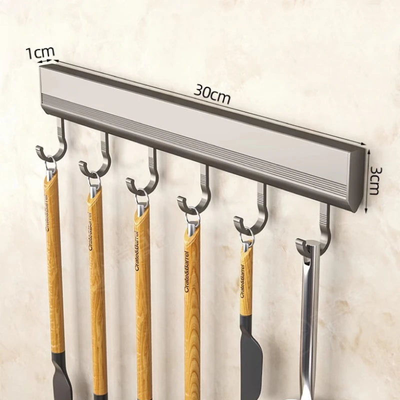 Suporte de Ganchos em Liga de Alumínio para Parede