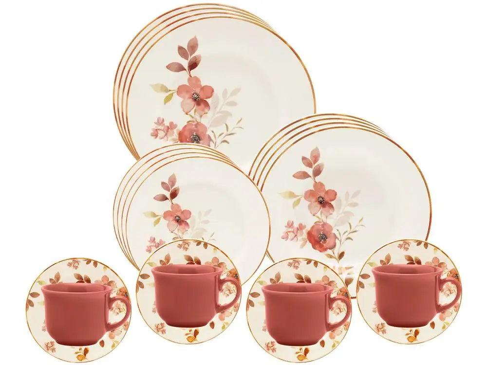 Aparelho de Jantar e Chá Oxford Biona Redondo em Cerâmica – 20 Peças
