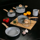 5 Peças Conjunto de Panelas Brinox Ceramic Life Gris Cinza com Revestimento Antiaderente.