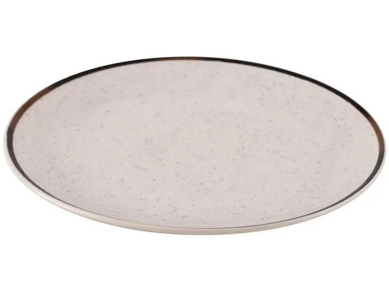 Conjunto de Jantar e Chá Oxford 20 Peças em Cerâmica — Bege e Marrom — Redondo Unni Breeze