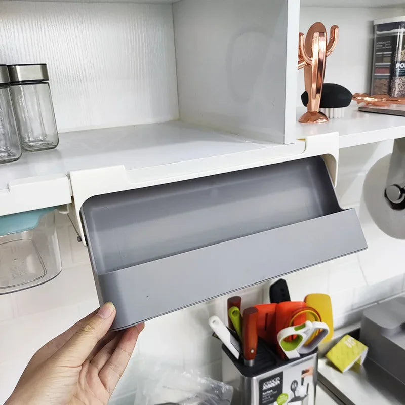 Organizador de Temperos Autoadesivo, Montado na Parede ou Sob a Prateleira, Suporte de Armazenamento de Temperos para Cozinha.