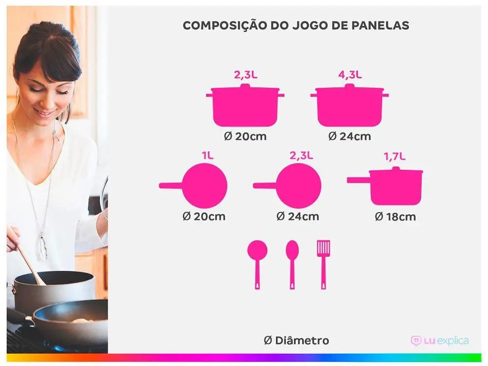 Ceramic Life Select Ceramic Set Brinox Cookware Set Red and Grey Aluminum 8 Pieces