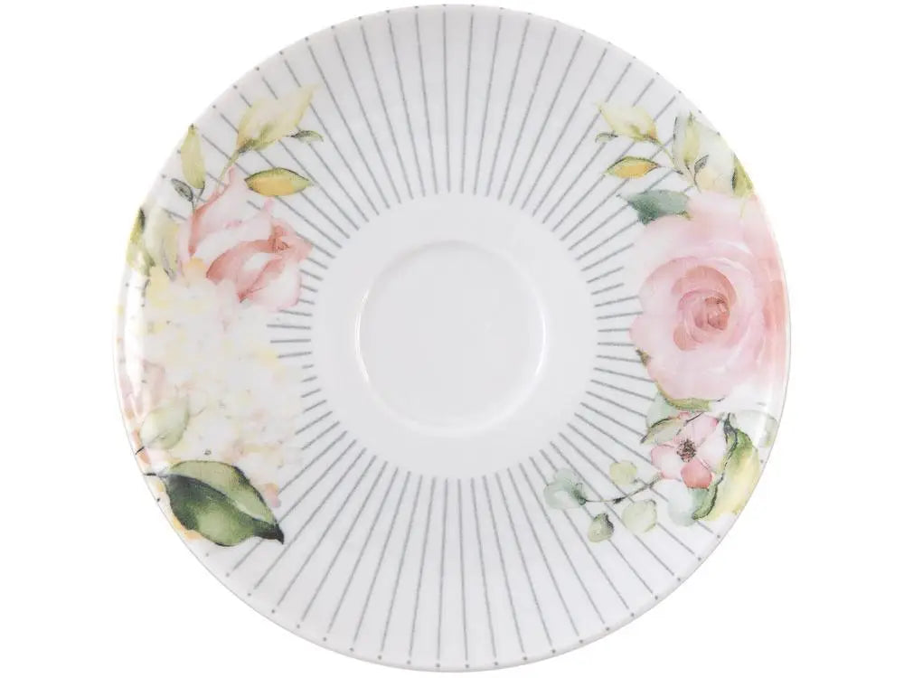 Aparelho de Jantar e Chá Tramontina Ornatta Branco Redondo em Porcelana – 20 Peças