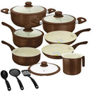 Conjunto de Panelas Antiaderentes de Cerâmica 10 Peças – Indução Rome Brown Plus