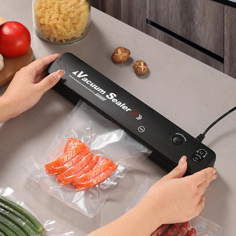 Seladora a Vácuo Elétrica Portátil para Embalagem de Alimentos Residencial