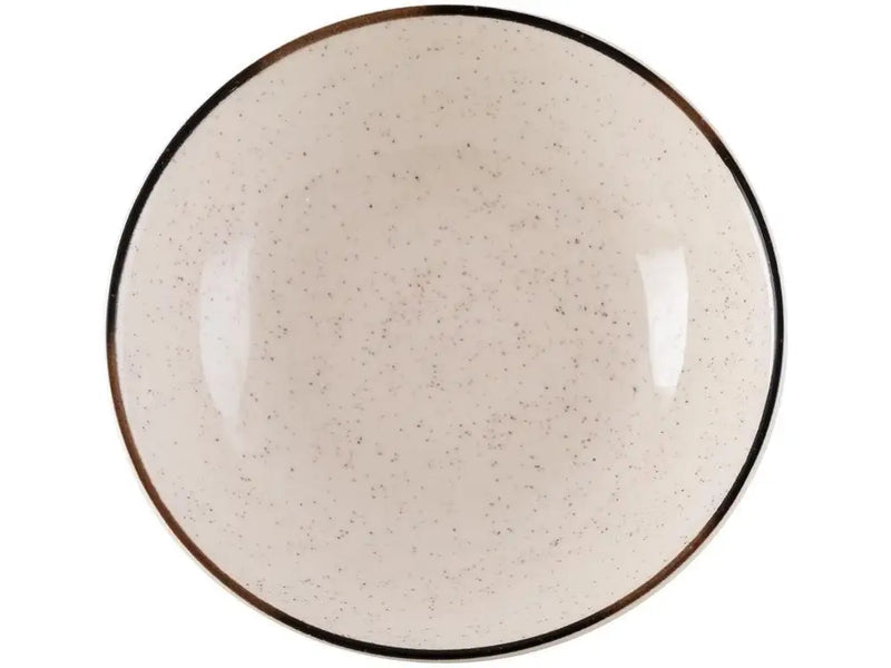 Conjunto de Jantar e Chá Oxford 20 Peças em Cerâmica — Bege e Marrom — Redondo Unni Breeze