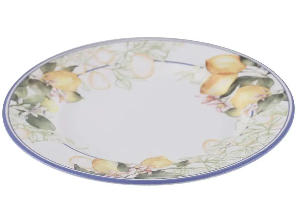 Aparelho de Jantar e Chá Alleanza de Cerâmica Branco e Azul Redondo Sorrento - 20 Peças