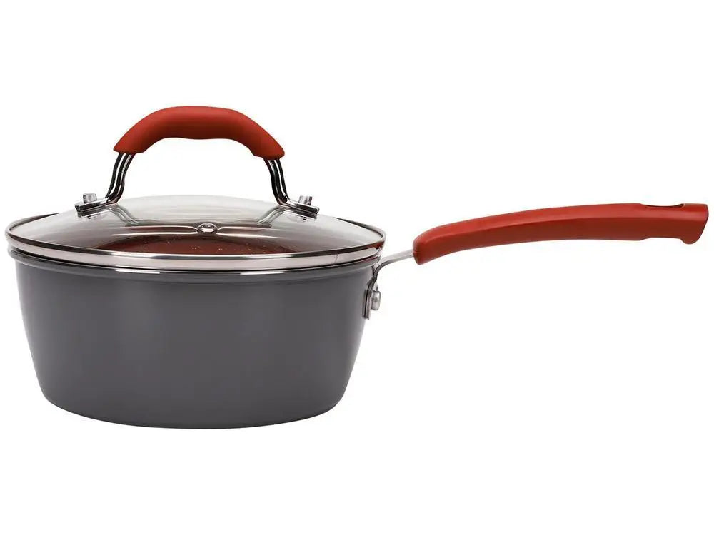 Ceramic Life Select Ceramic Set Brinox Cookware Set Red and Grey Aluminum 8 Pieces