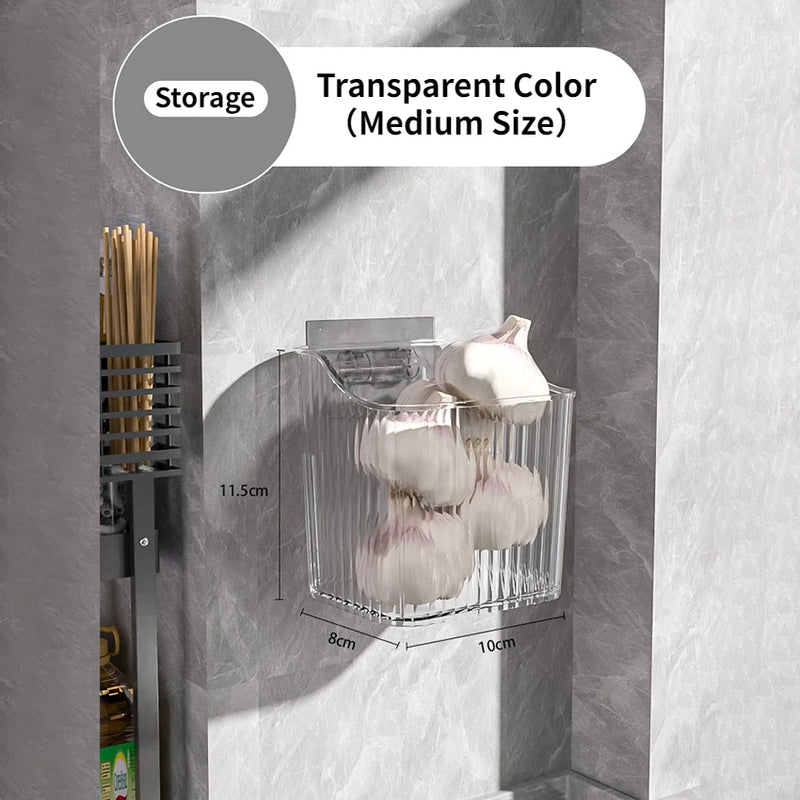 Suporte de parede para temperos de cozinha, sem necessidade de perfuração – cesta organizadora.