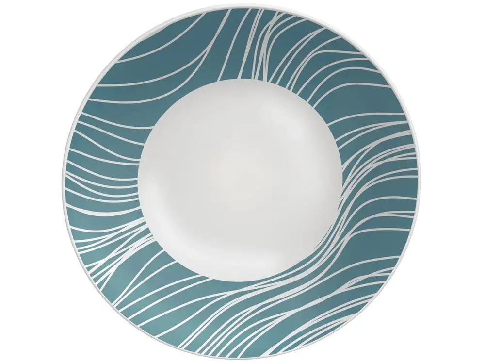 Jogo de Pratos Redondo de Porcelana Verde