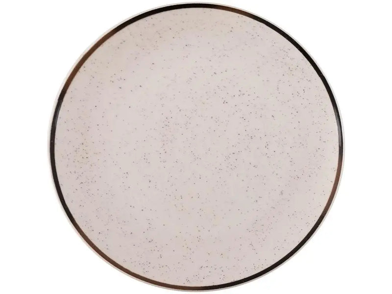 Conjunto de Jantar e Chá Oxford 20 Peças em Cerâmica — Bege e Marrom — Redondo Unni Breeze