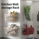 Suporte de parede para temperos de cozinha, sem necessidade de perfuração – cesta organizadora.