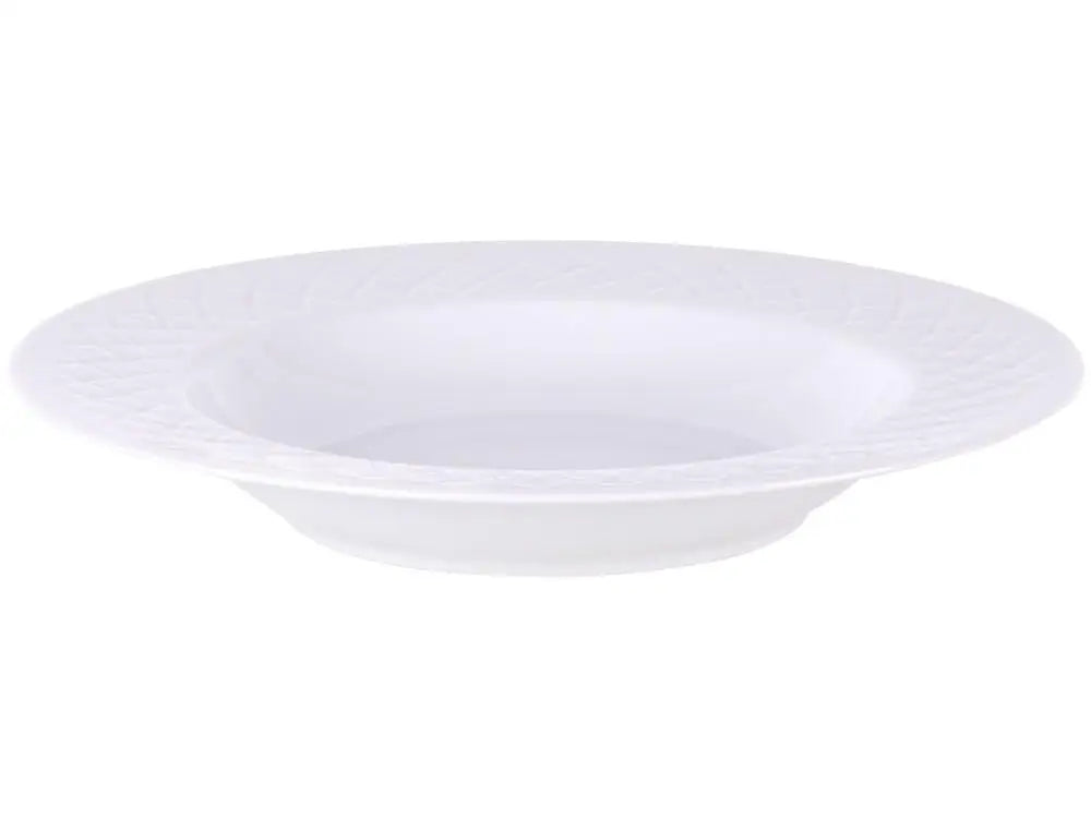 Jogo de Pratos Redondo de Porcelana Branco Fundo