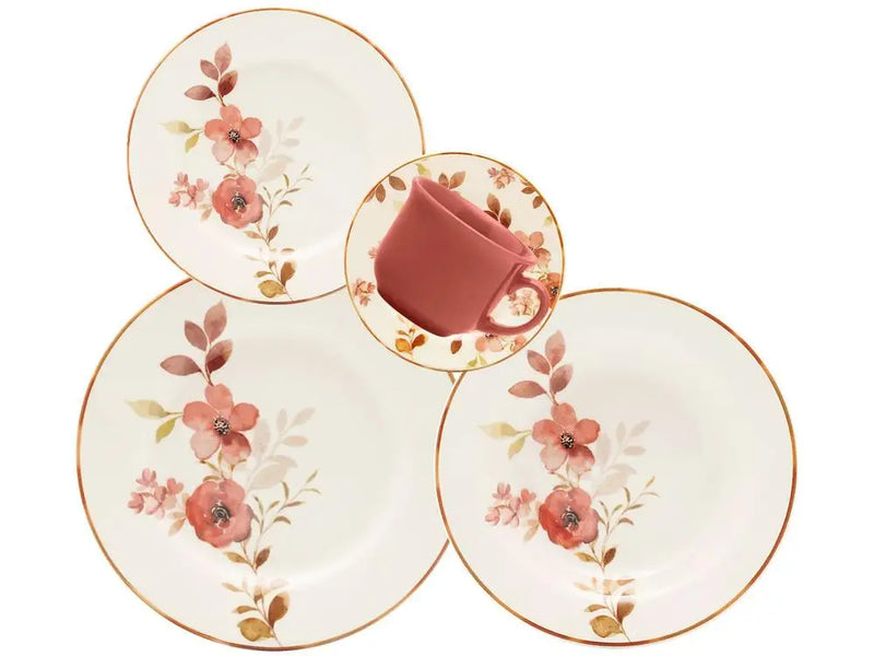 Aparelho de Jantar e Chá Oxford Biona Redondo em Cerâmica – 20 Peças